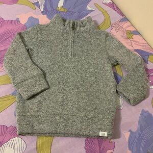 Like New Baby Gap Knit 1/4 Zip Gray Sweater Unisex